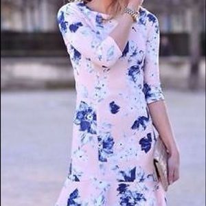 Zara spring print scuba feminine dress xs